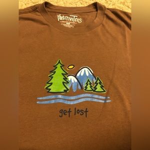 Positivitees Get Lost brown t shirt
